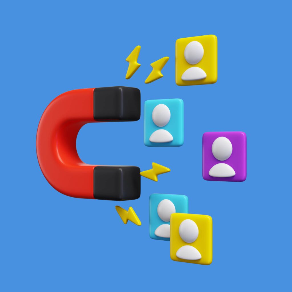 Imã atraindo tráfego orgánico